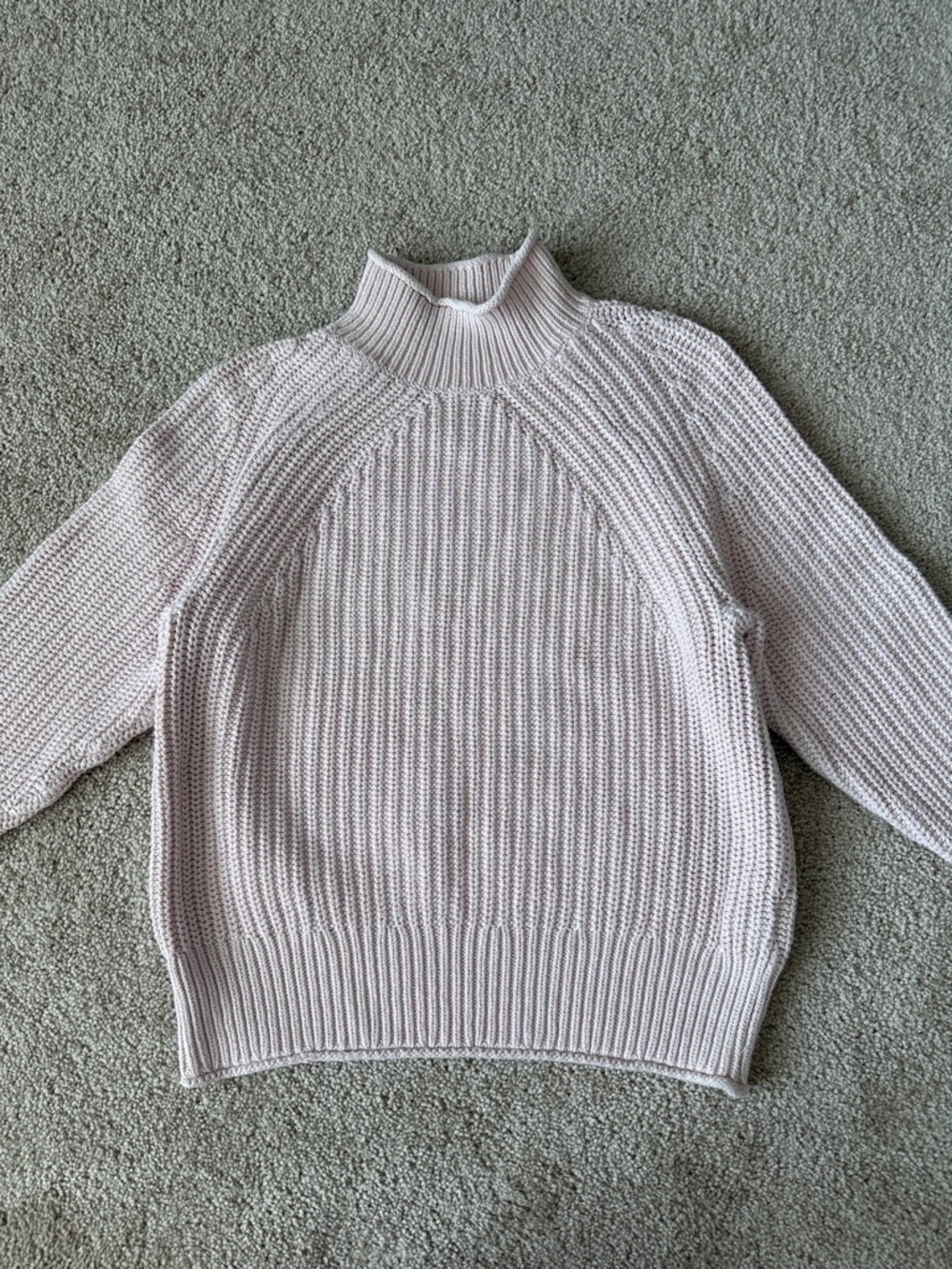 J. Crew Rollneck Cotton Light Pink Knit Sweater